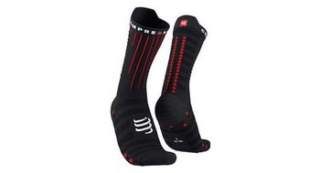 Par de calcetines compressport aero negro   rojo