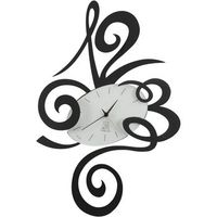 robin - reloj de pared moderno negro o45 cm silencioso acero creativo fabricado en italia
