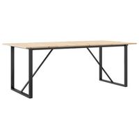 mesa de comedor marco o madera maciza pino y acero 200x100x75cm vidaxl