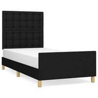 estructura de cama con cabecero de tela negro 90x190 cm vidaxl