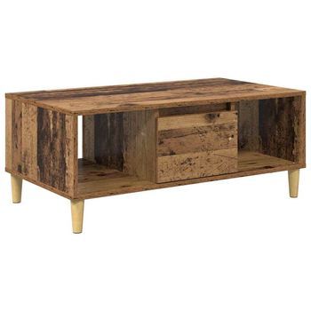 Mesa De Café Madera Envejecida 90 X 50 X 26.5 Cm Vidaxl