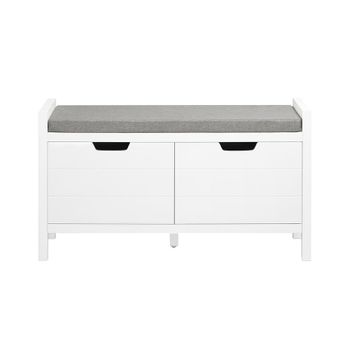 Banco zapatero con 2 puertas mdf blanco