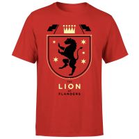 the lion of flanders mens t-shirt - xl - red