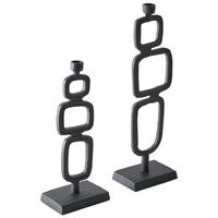 conjunto de 2 candelabros 3548 cm de aluminio decoracion diseno moderno negro sipanje