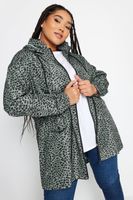 yours parka impermeable verde estampado animal mujer curvy y tallas grandes yours