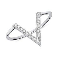 anillo v de plata 925 con circonita cubica
