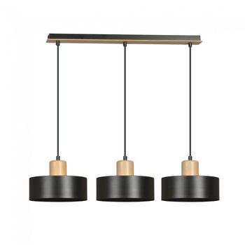 Regleta de techo torino negro (3 luces)