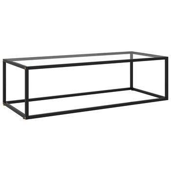 Mesa De Centro Negra Con Vidrio Templado 120x60x35 Cm Vidaxl