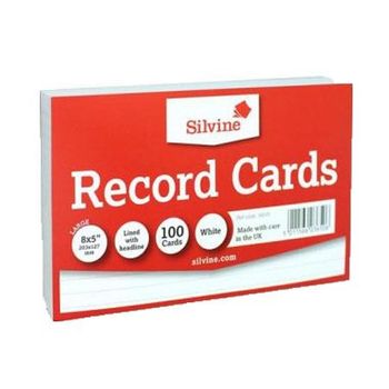 ValueX Record Cards Ruled Both Sides 203x127mm White (Pack 100)