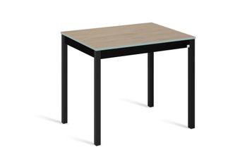 Mesa de cocina alta fija 100x60 cm roble pata negro