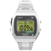 timex reloj hombre mujer caja de acero pulsera acero de color plateadogris resistente al agua 3 atm tw2v74200