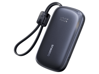 Powerbank - Baseus EnerFill FC21 Qpow 3, 10000mAh, 22.5W, Carga rápida, Con cable USB-C a iP, Negro Cosmic