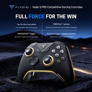 Flydigi Vader 5 Pro V2 Versión Global, Control Inalámbrico Bluetooth para PC, NS y Móvil + Soporte para Teléfono de 2.ª Generación |   Optimizado para Usuarios de Teléfonos