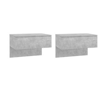 Vidaxl mesitas de noche de pared 2 uds color gris hormigón