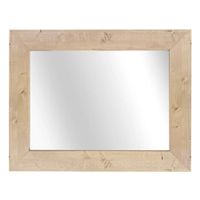 espejo de pared rectangular de madera maciza en tonos claros 58x48cm