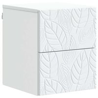 mesita de noche de pared - dormitorio - madera de ingenieria - blanco 345x33x40cm