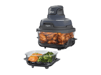 freidora de aire - ninja crispi fn101eugy recipientes 38l y 14l libres toxicos 1700w hasta 180c 4 funciones azul