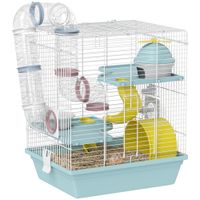 jaula para hamster pawut jaula de 3 niveles para animales pequenos con rueda de ejercicio tunel de juego tazon caseta escalera para hamsters pequenos