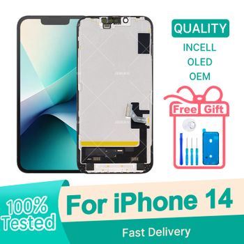 Pantalla táctil 100% probada para iPhone 14, ensamblaje de digitalizador para iPhone 14, reemplazo de pantalla LCD con Face ID y 3D Touch