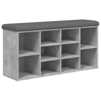 Zapatero Madera De Ingeniería Gris Hormigón 102x32x50 Cm Vidaxl