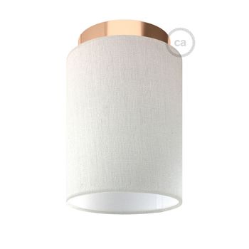 Aplique de pared con pantalla blanca y detalles en cobre