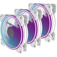 refrigeracion aire preyon 120 mm pwm argb blanco pack 3 ventiladores