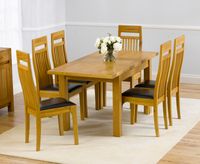 normandy 120cm solid oak extending dining table with monaco chairs