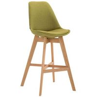 taburete alto de diseno escandinavo moderno en tela verde 100000926