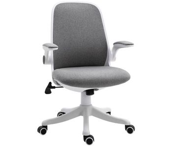 Vinsetto silla giratoria de oficina silla de escritorio basculante altura ajustable con reposabrazos elevable carga 120 kg para despacho dormitorio 62,5x60x94-104 cm gris