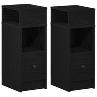 mesita de noche 31x25x66 cm madera - negro