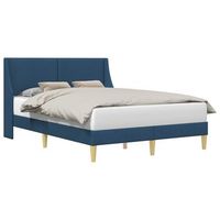 estructura de cama liso con cabecera azul 120 x 190 cm tela vidaxl