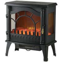 homcom chimenea electrica 1000w2000w con temperatura ajustable proteccion contra sobrecalentamiento 55x31x58 cm negro   aosom espana