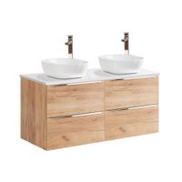 mueble doble lavabo 120cm y blanco tableros laminados madera