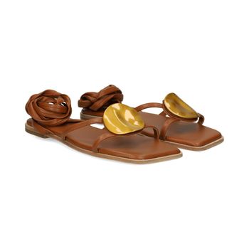 Vic Matie Sandalias Planas Mujer - Marrón Talla 38