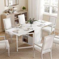 mesa plegable de comedor de mdf metal homcom 169x60x75 cm blanco
