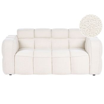 Sofá De 2 Plazas Tapizado Bouclé Estilo Moderno Forma De Nube Acolchado Salón Blanco Crema Utana