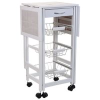 carro de cocina de madera blanco 3791x37x79