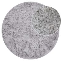 alfombra de pelo largo silvana plata 120 cm redondo