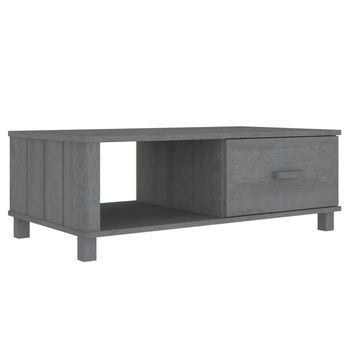 Mesa De Centro Hamar Madera Maciza Pino Gris Oscuro 100x55x35cm Vidaxl