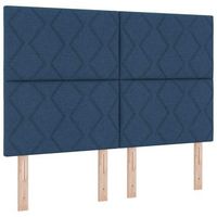 cabecero de tela geometrico con cabecera azul 160 cm tela