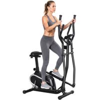homcom bicicleta eliptica con resistencia magnetica ajustable pantalla lcd pulsometro y volante de inercia 3 kg 103x62x151cm negro   aosom espana