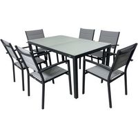 conjunto mesa y 6 sillas terraza conjunto muebles jardin exterior 7 piezas
