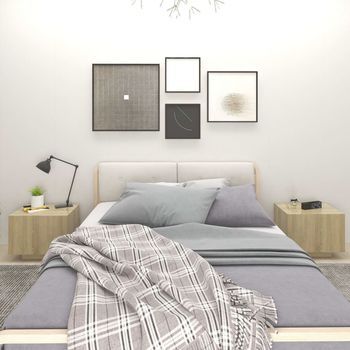 Mesita De Noche - Mueble De Dormitorio - Madera De Ingeniería - Roble Sonoma (100x35x40cm)
