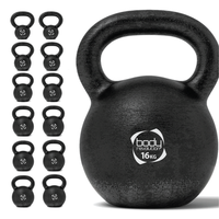 pesa rusa kettlebell de hierro fundido - 16 kg casa ancha y ergonomica