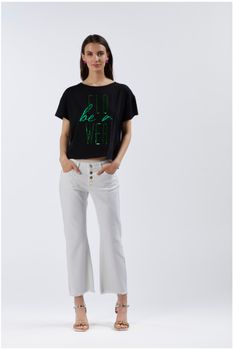 camiseta cropped de manga corta 