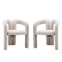 set 2 sillas comedor terciopelo urban meuble 64x505x71 cm - beige