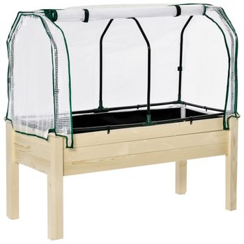 Huerto urbano elevado 121x55x117 cm madera natural