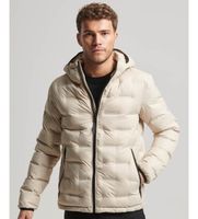 superdry para hombre m5011811a chaqueta acolchada corta beige m casual poliester