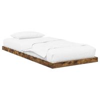 estructura de cama de suelo roble ahumado 90 x 190 cm vidaxl