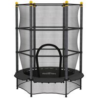 homcom trampolin para ninos de 3 anos o140 cm con red de seguridad y marco de acero para interior y exterior negro